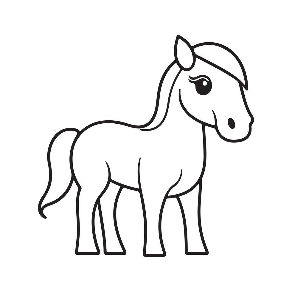 Horse line art vectors illustration