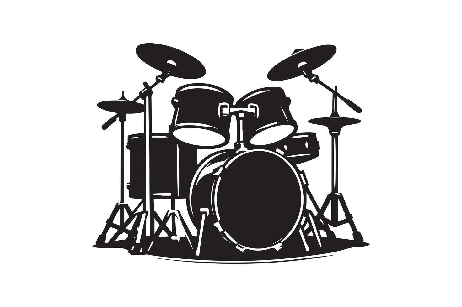 Drum Set silhouette vectors illustration