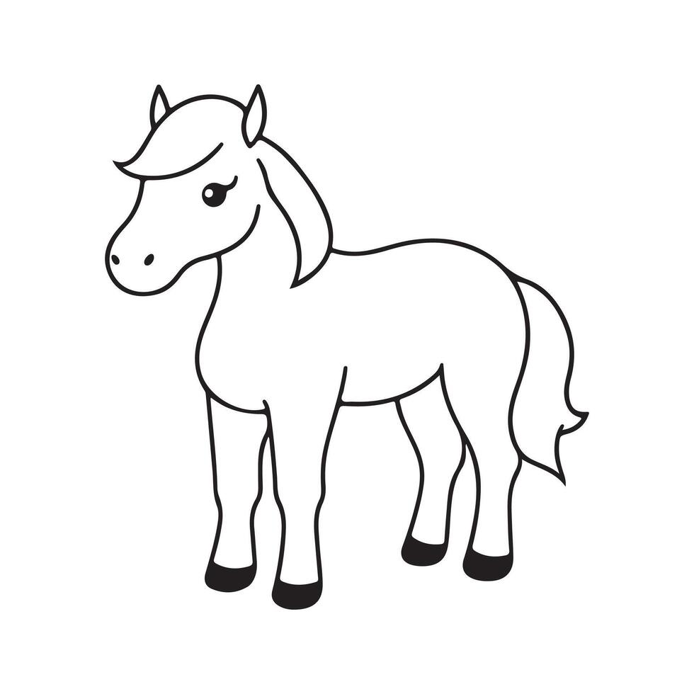 Horse line art vectors illustration