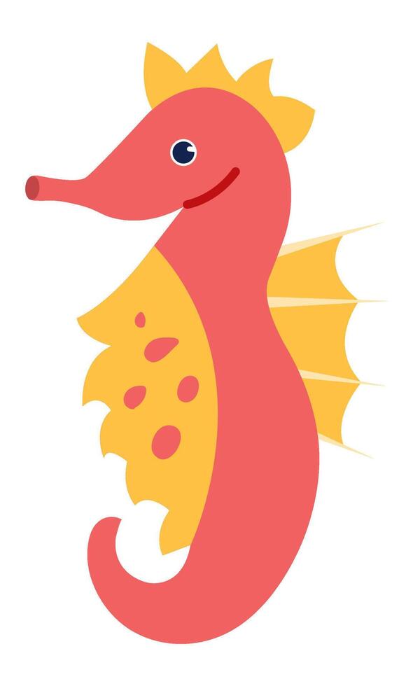 Sea horse with cute flippers isolated on white vector