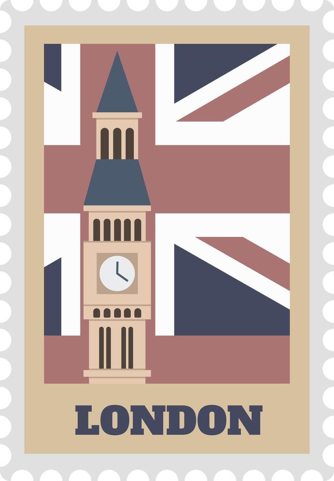 London england postal stamp paper label isolated vector