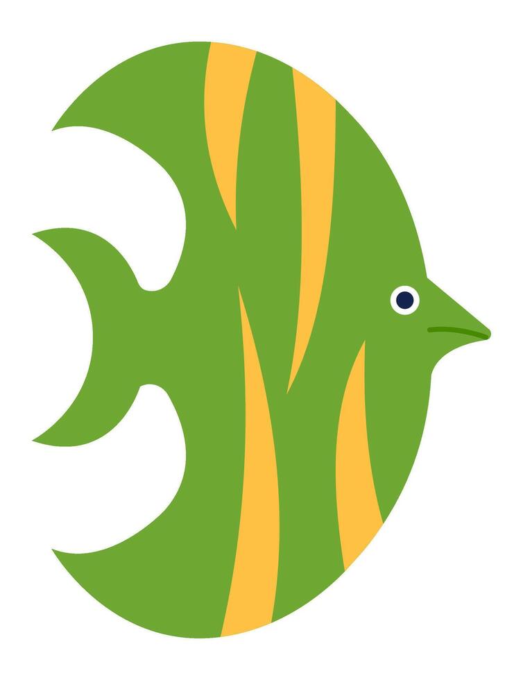 Colored cute cartoon fish isolated on white vector