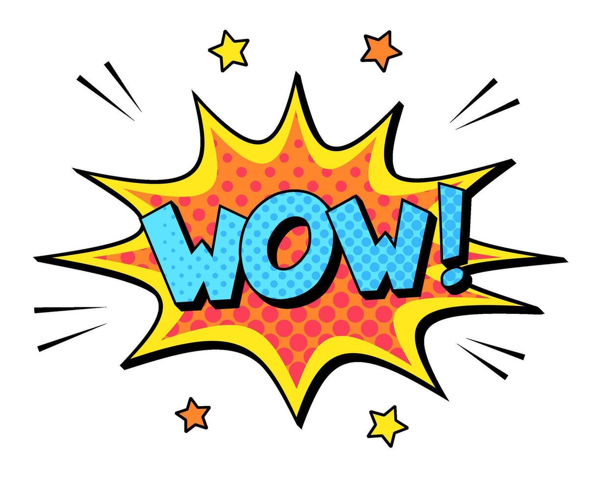 Wow sound of explosion cloud for magazine vector