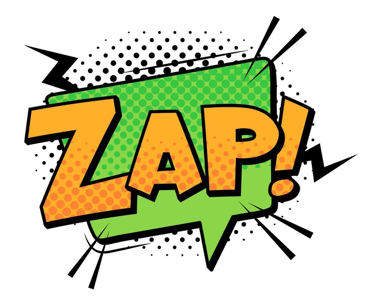Zap word speech cloud for comics magazine vector