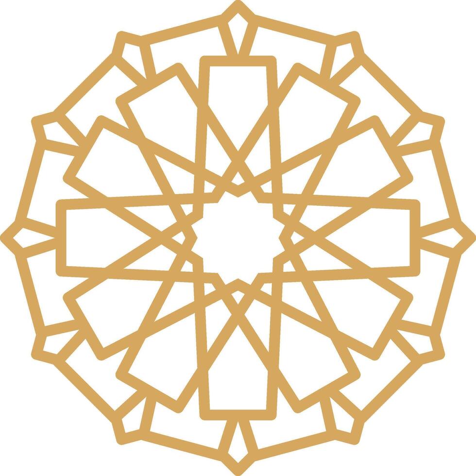 Abstract oriental muslim arabic golden framed emblems. Traditional ornamental arabic luxury frames illustration set. Oriental style gold outline rosettes vector