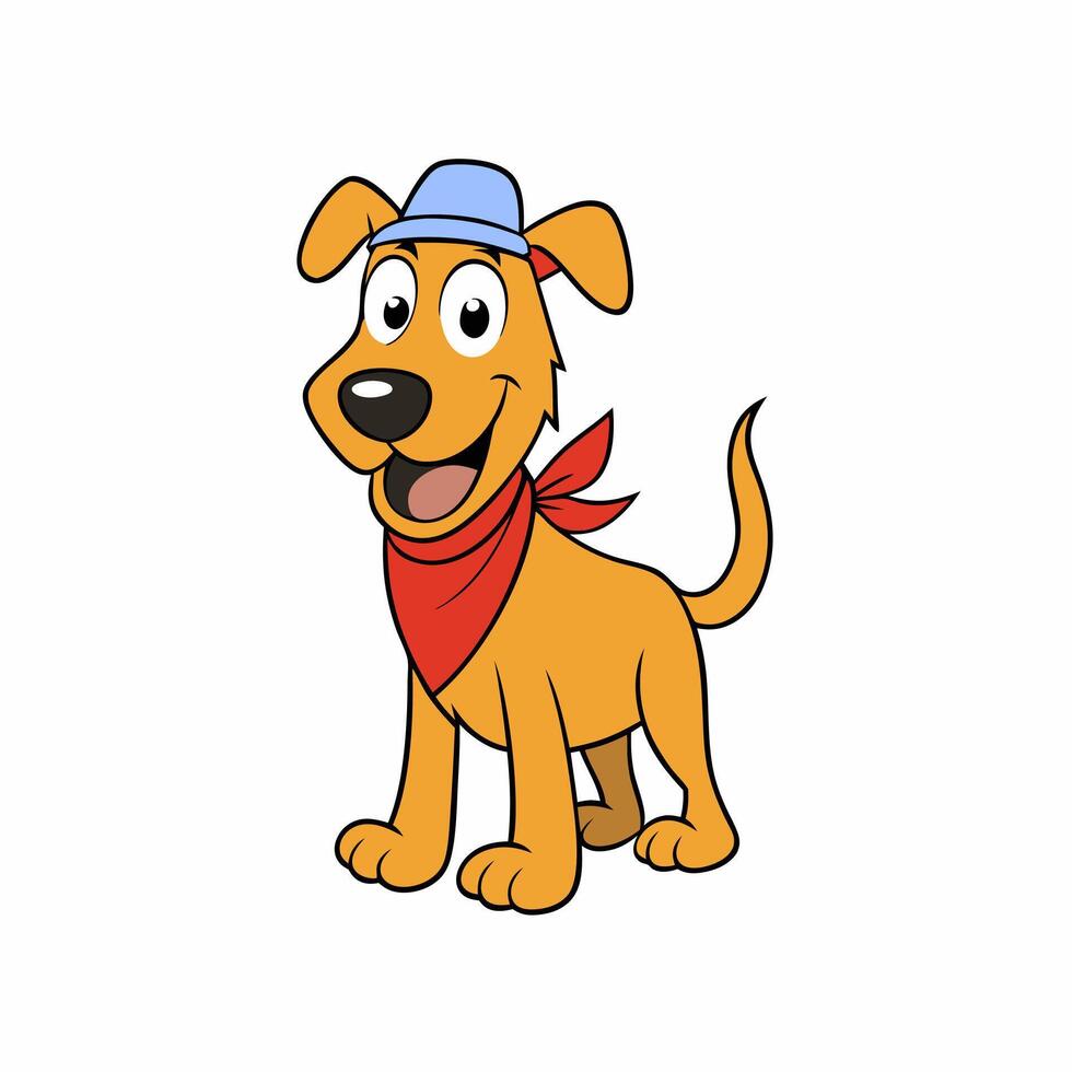 Brighten up your designs with this cheerful dog illustration. Featuring floppy ears and a wagging tail vector