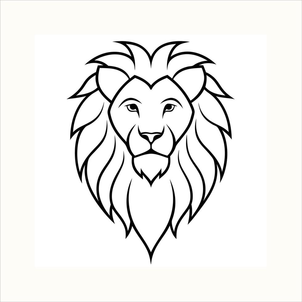 Lion Head Icon Silhouette Illustration - High-Quality, Scalable Design for Branding and Graphics vector