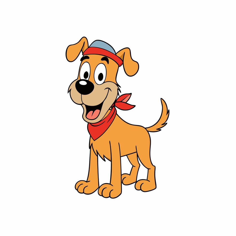 Brighten up your designs with this cheerful dog illustration. Featuring floppy ears and a wagging tail vector