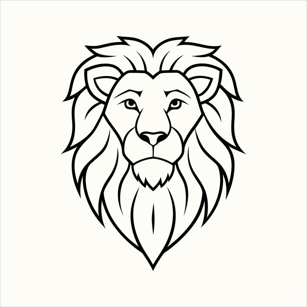 Lion Head Icon Silhouette Illustration - High-Quality, Scalable Design for Branding and Graphics vector