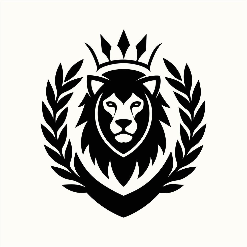 Lion Head Icon Silhouette Illustration - High-Quality, Scalable Design for Branding and Graphics vector
