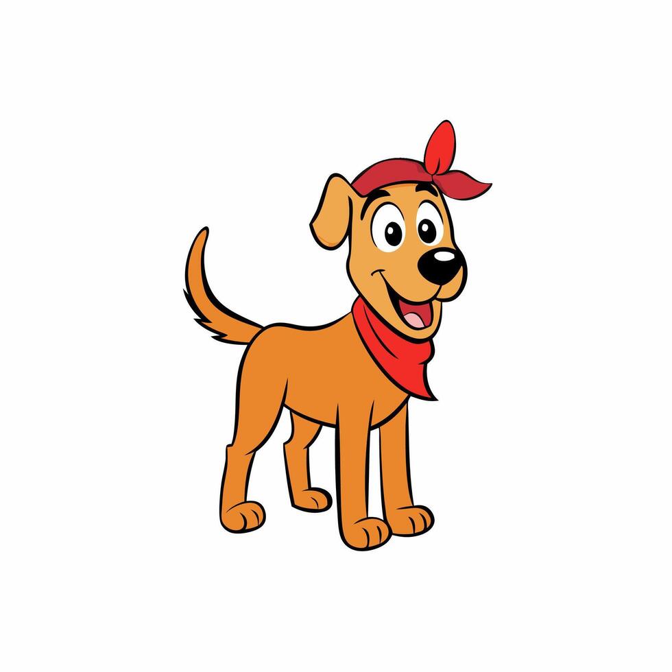Brighten up your designs with this cheerful dog illustration. Featuring floppy ears and a wagging tail vector