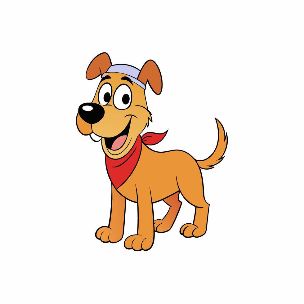 Brighten up your designs with this cheerful dog illustration. Featuring floppy ears and a wagging tail vector