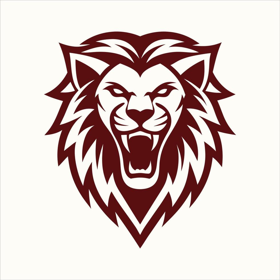 Lion Head Icon Silhouette Illustration - High-Quality, Scalable Design for Branding and Graphics vector
