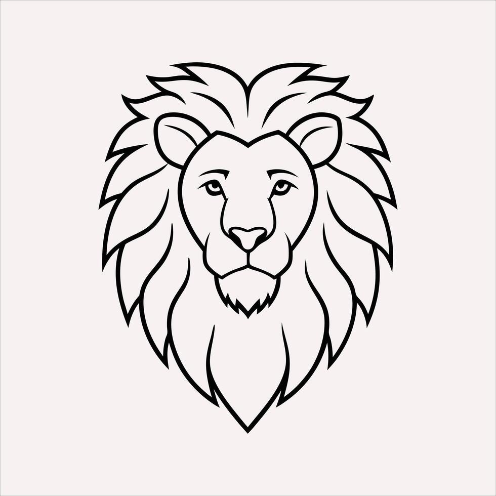 Lion Head Icon Silhouette Illustration - High-Quality, Scalable Design for Branding and Graphics vector