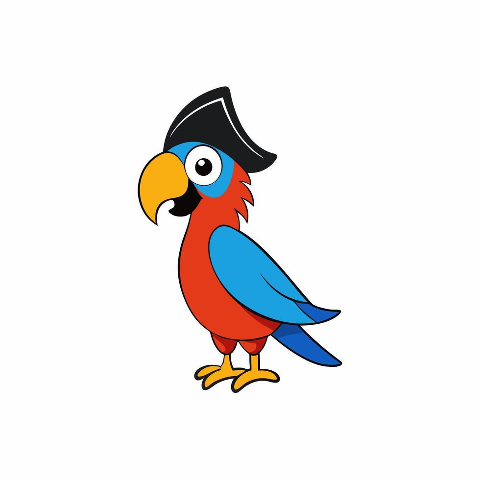 Bright and vibrant illustration of a colorful parrot with detailed plumage, perfect for creative projects and tropical-themed designs vector