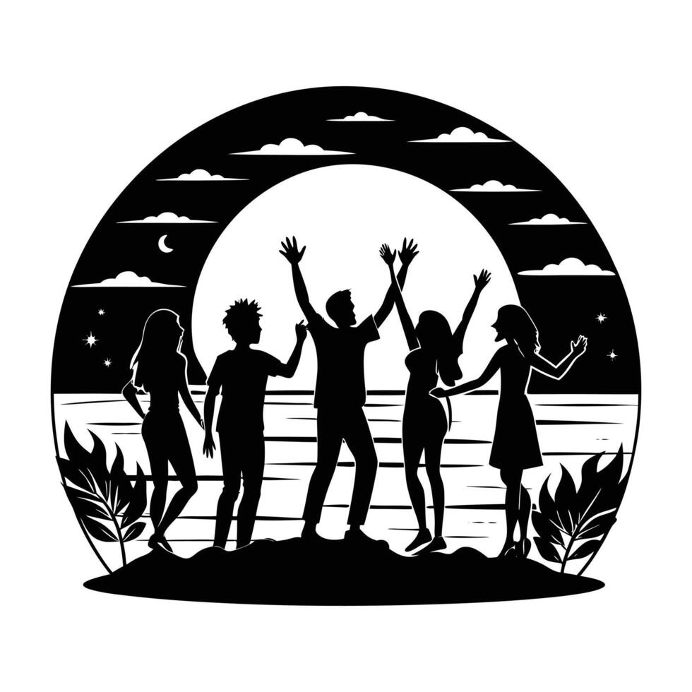 Friendship Day Icon Silhouette Illustration vector