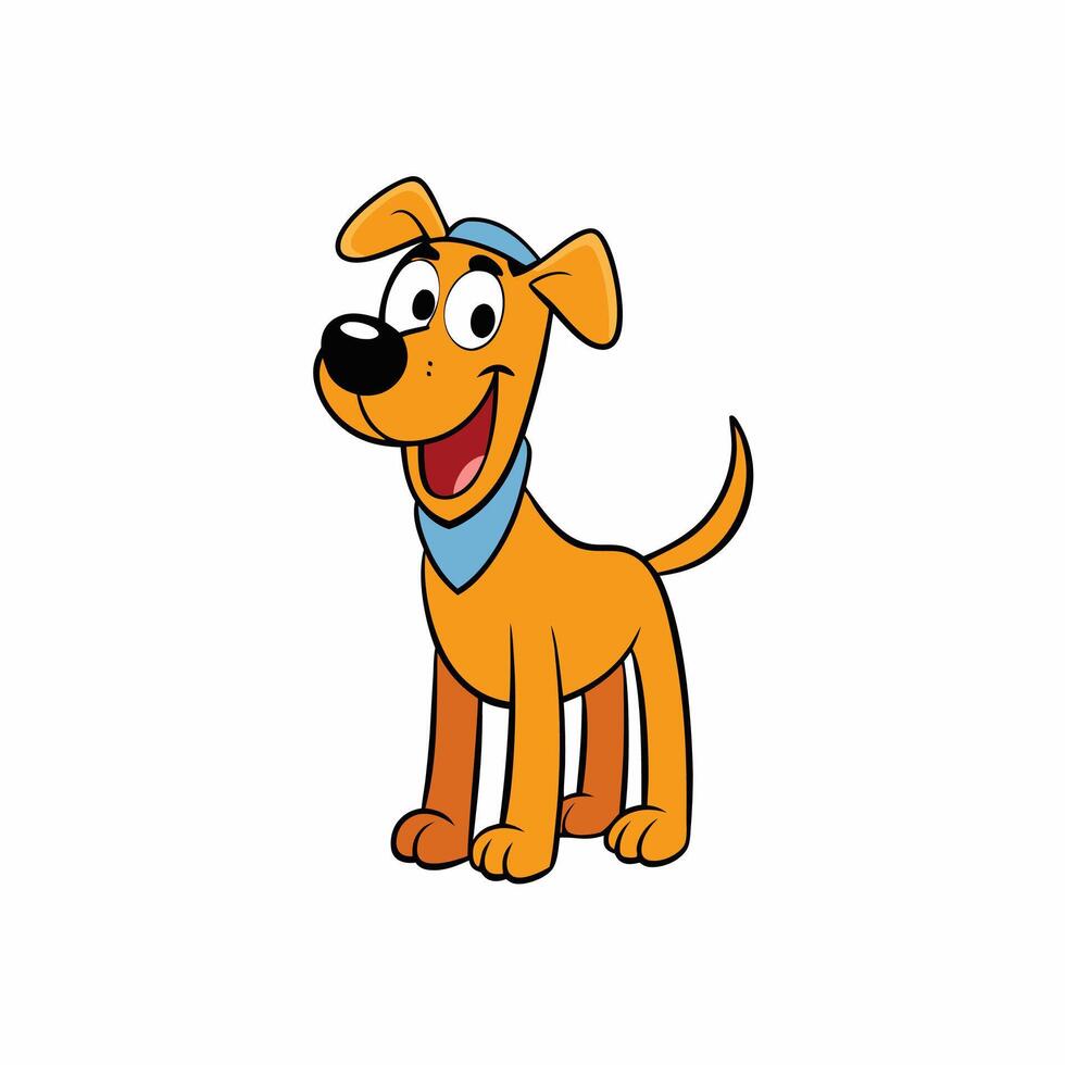 Brighten up your designs with this cheerful dog illustration. Featuring floppy ears and a wagging tail vector