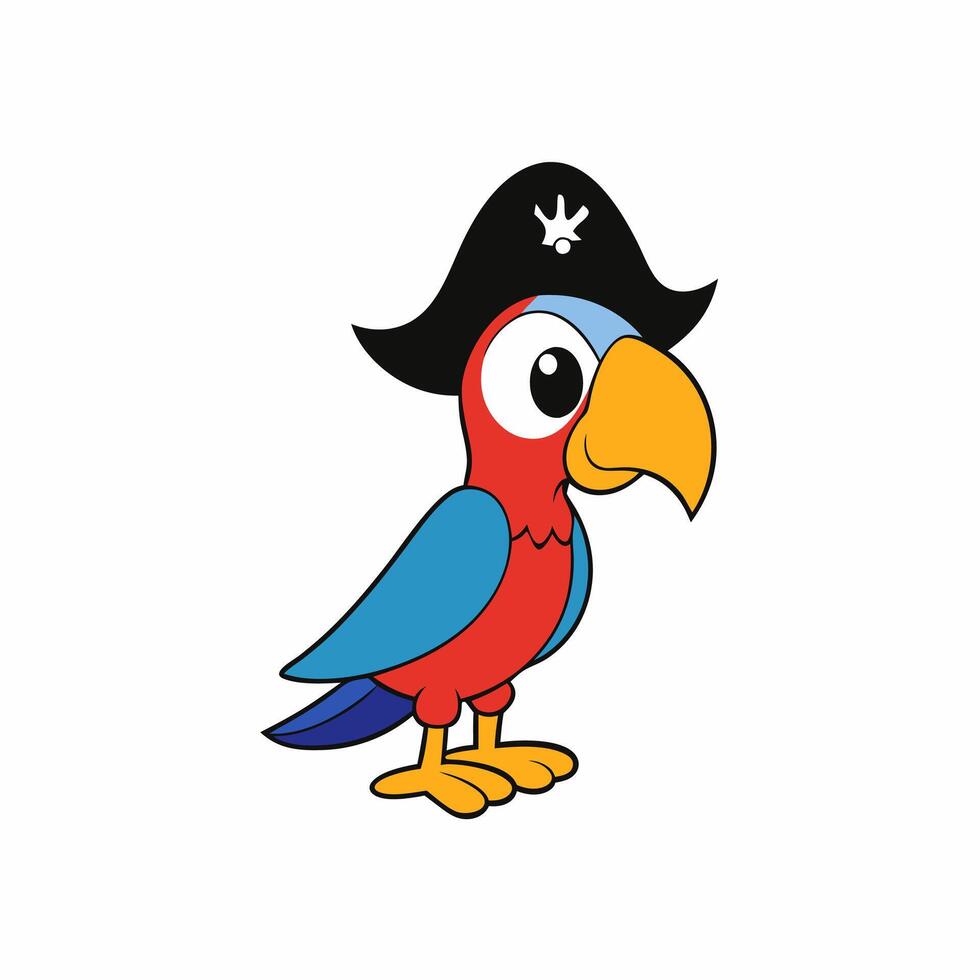 Bright and vibrant illustration of a colorful parrot with detailed plumage, perfect for creative projects and tropical-themed designs vector