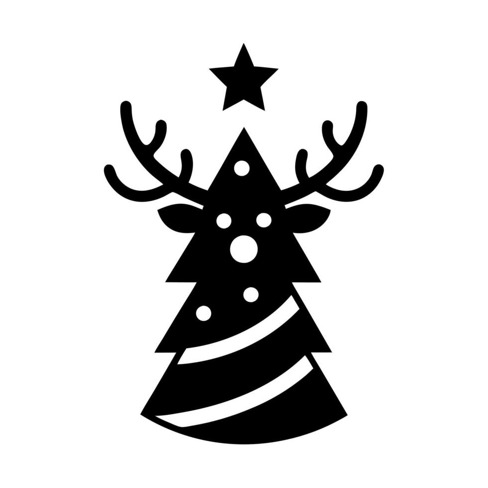 Add a festive touch to your designs with this Christmas icon. Featuring a black silhouette, it's perfect for creating stylish holiday illustrations and decorations vector