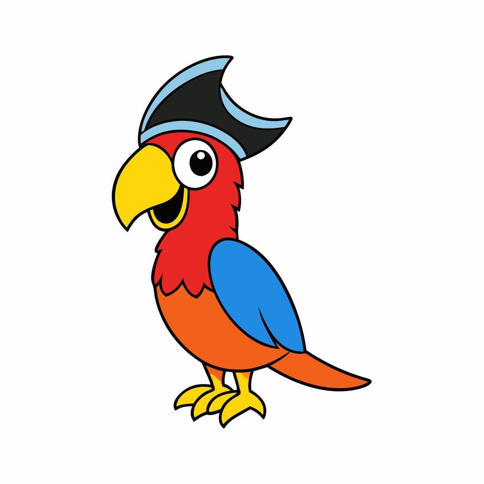 Bright and vibrant illustration of a colorful parrot with detailed plumage, perfect for creative projects and tropical-themed designs vector