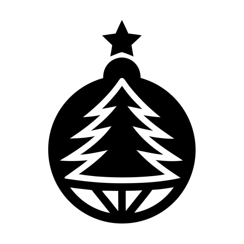 Add a festive touch to your designs with this Christmas icon. Featuring a black silhouette, it's perfect for creating stylish holiday illustrations and decorations vector