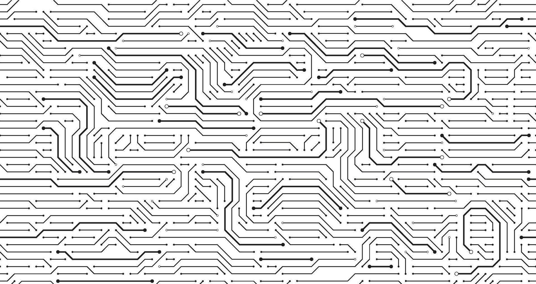 Circuit board pattern. Technology texture, digital tech lines and computer systems seamless background illustration vector