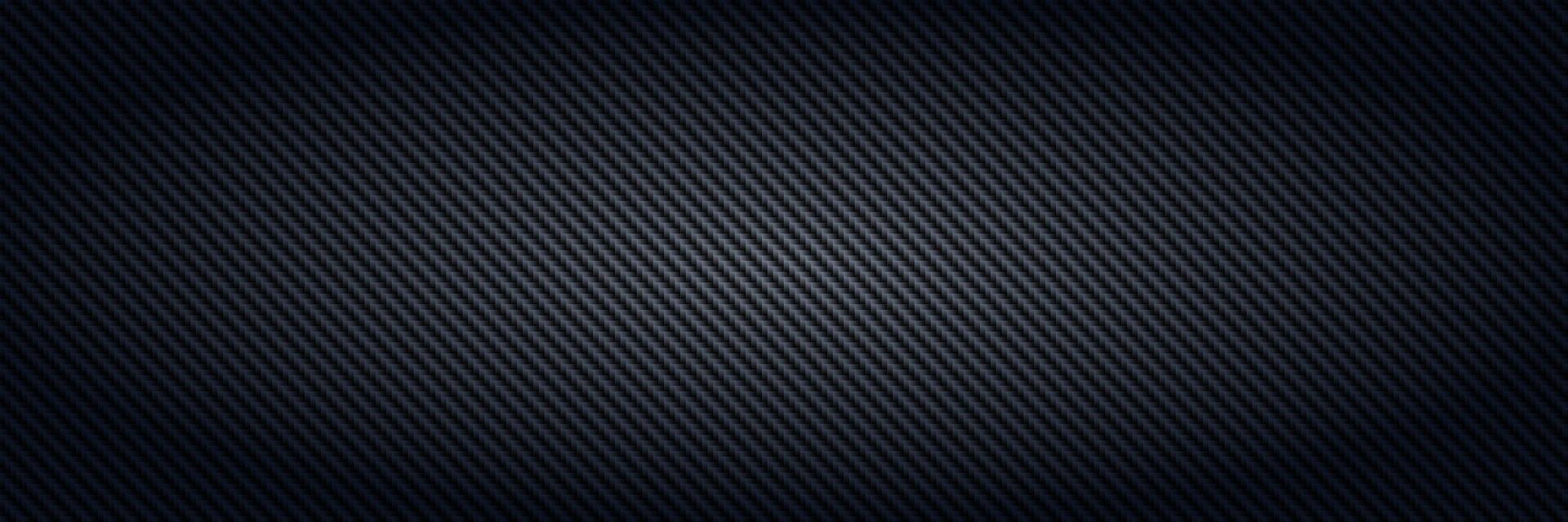 Carbon fiber. Black interlaced fibers texture, light material for sport car tuning and strong aramid structure dark panoramic background vector