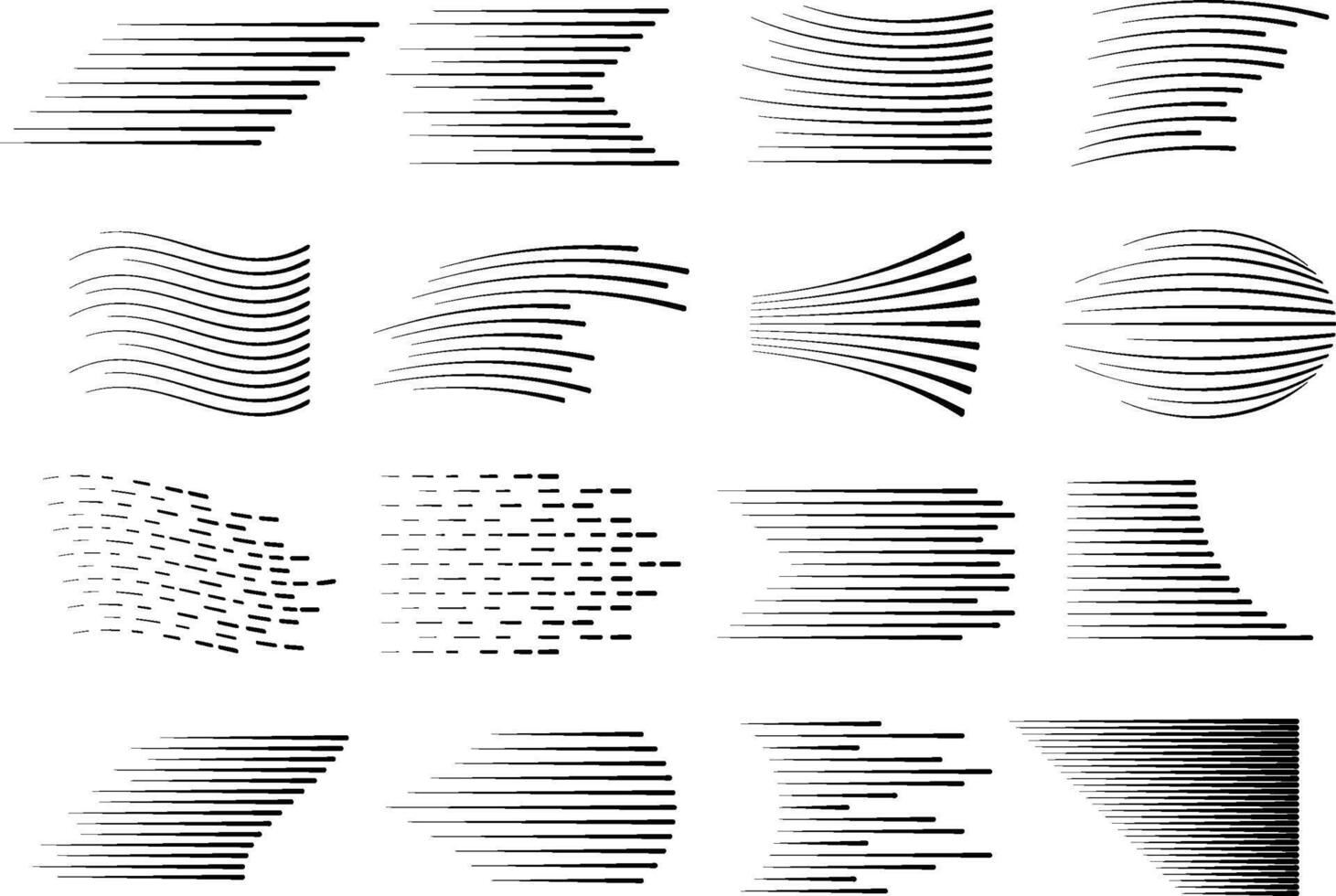 Speed lines. Fast motion lines, quick action effect and dynamic sport stripes. Rapid running traces set vector