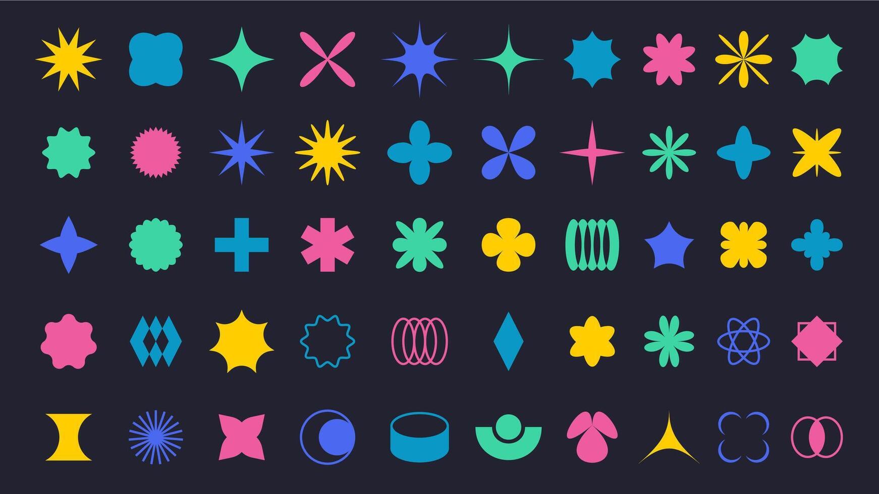 Brutalism geometric shapes. Minimalist abstract forms, basic shape elements and modern graphic figures set vector