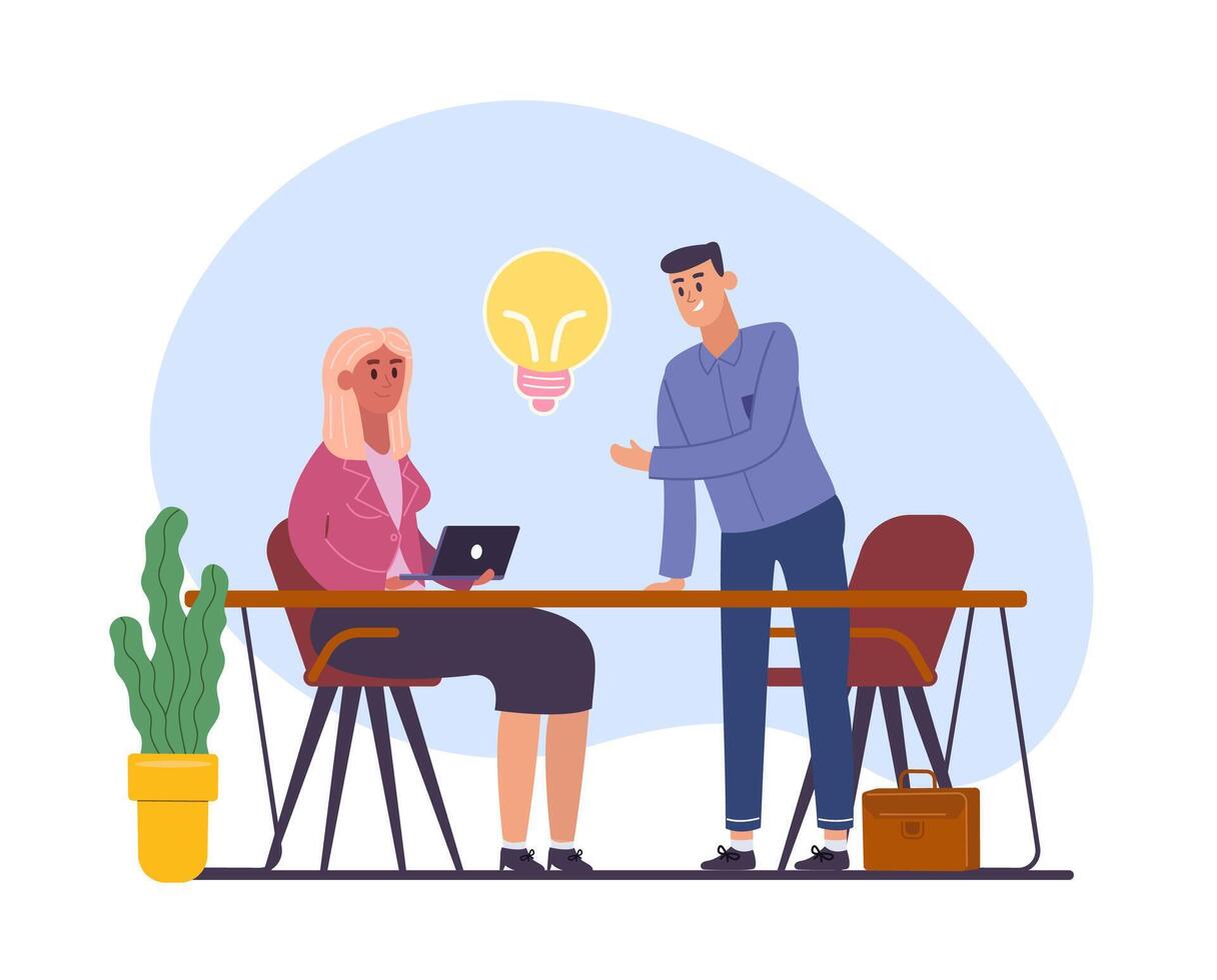 Creative idea concept, business solution and inspiration vector