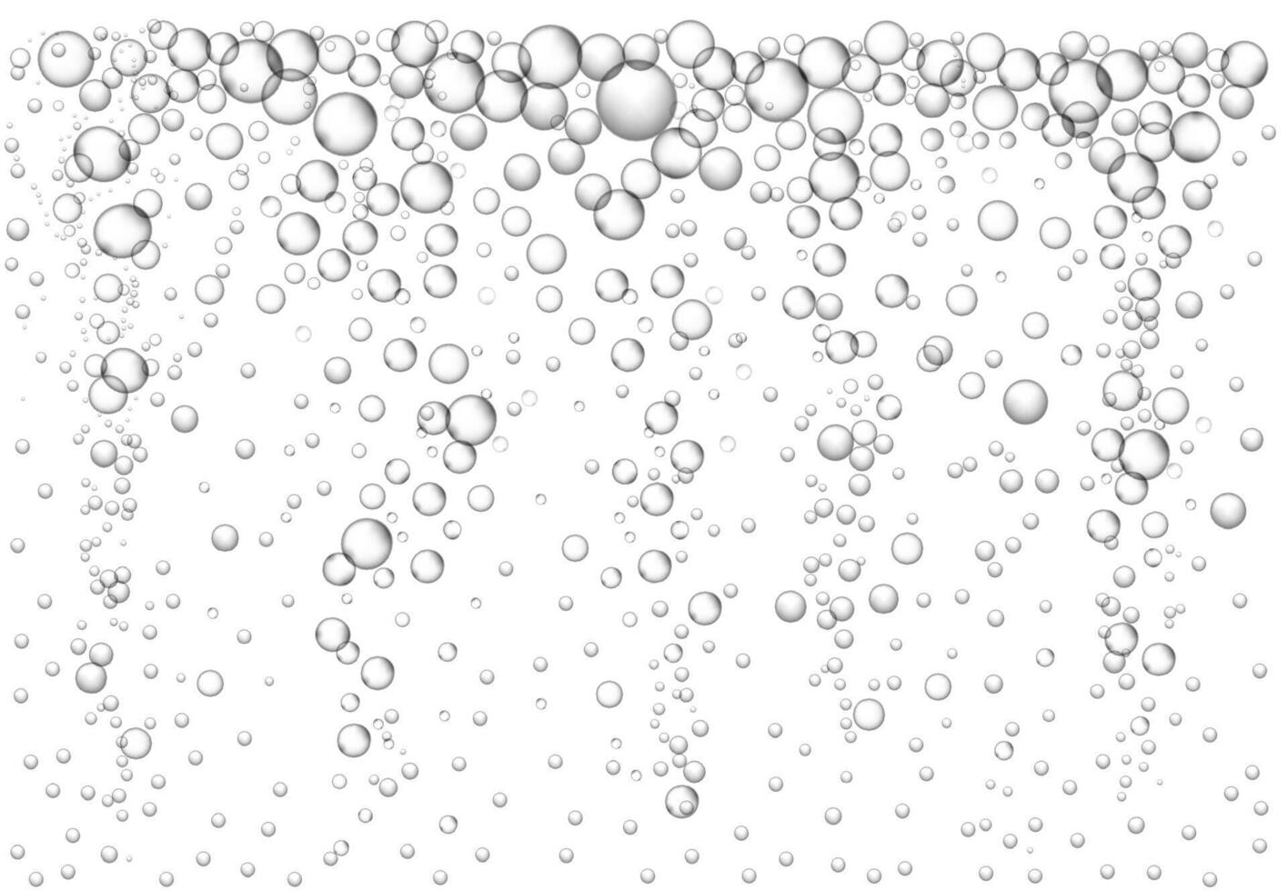 Sparkling bubbles background. Refreshing clear carbonated fizzing drink, bubbly water effect and rising air bubbles in water illustration vector