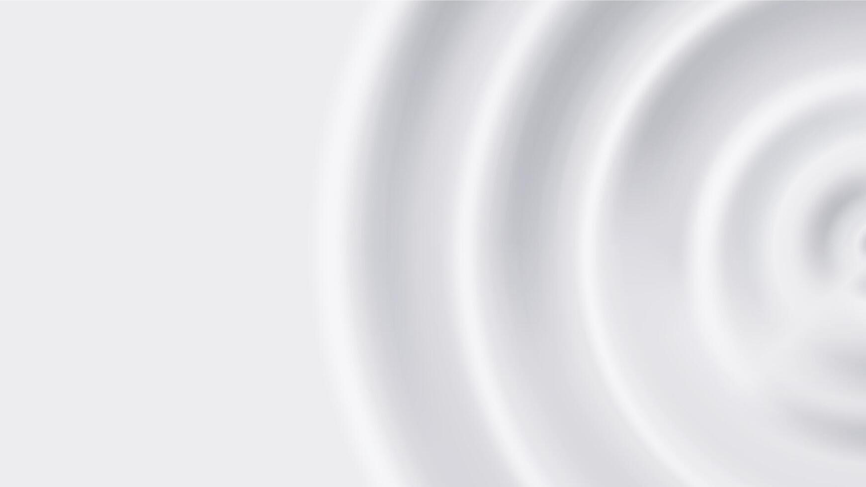 Milk ripple. Creamy white background with circles on water surface. Cream drop banner backdrop template vector