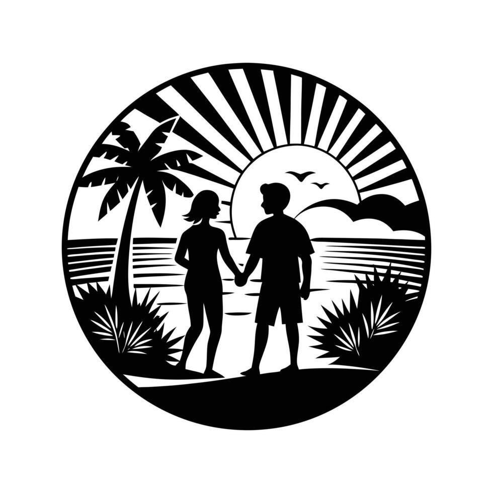 Friendship Day Icon Silhouette Illustration vector