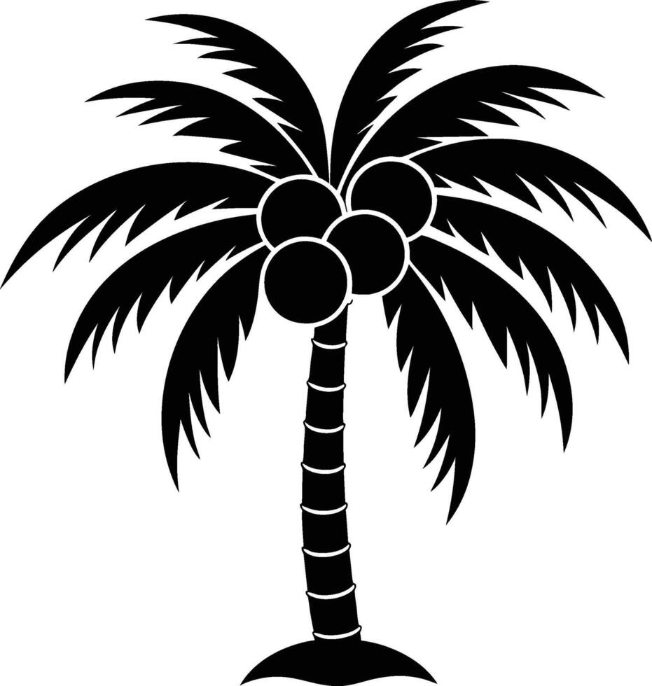 silhouette of coconut tree eps 10 vector