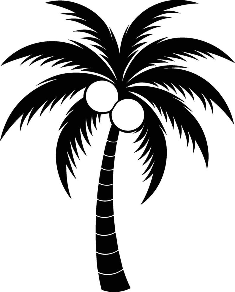 silhouette of coconut tree eps 10 vector