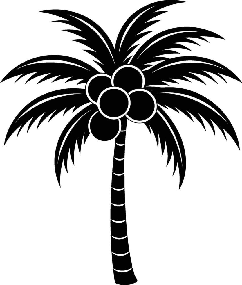 silhouette of coconut tree eps 10 vector