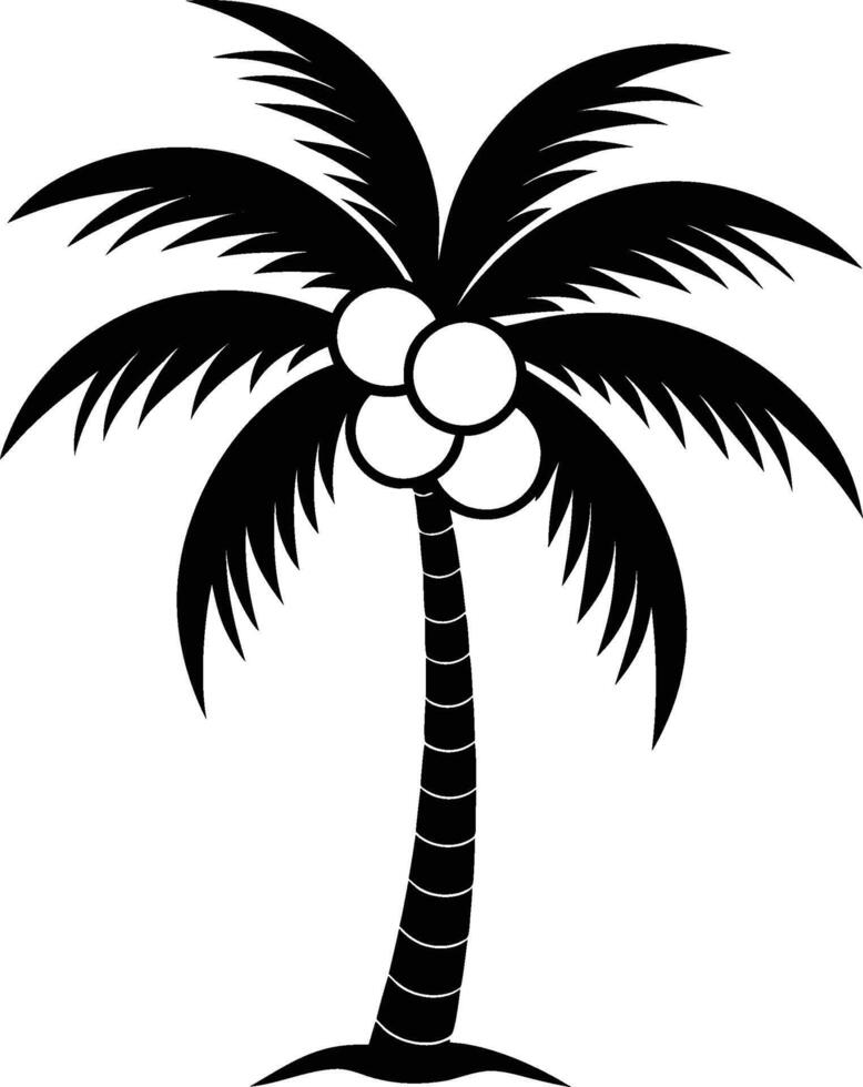 silhouette of coconut tree eps 10 vector