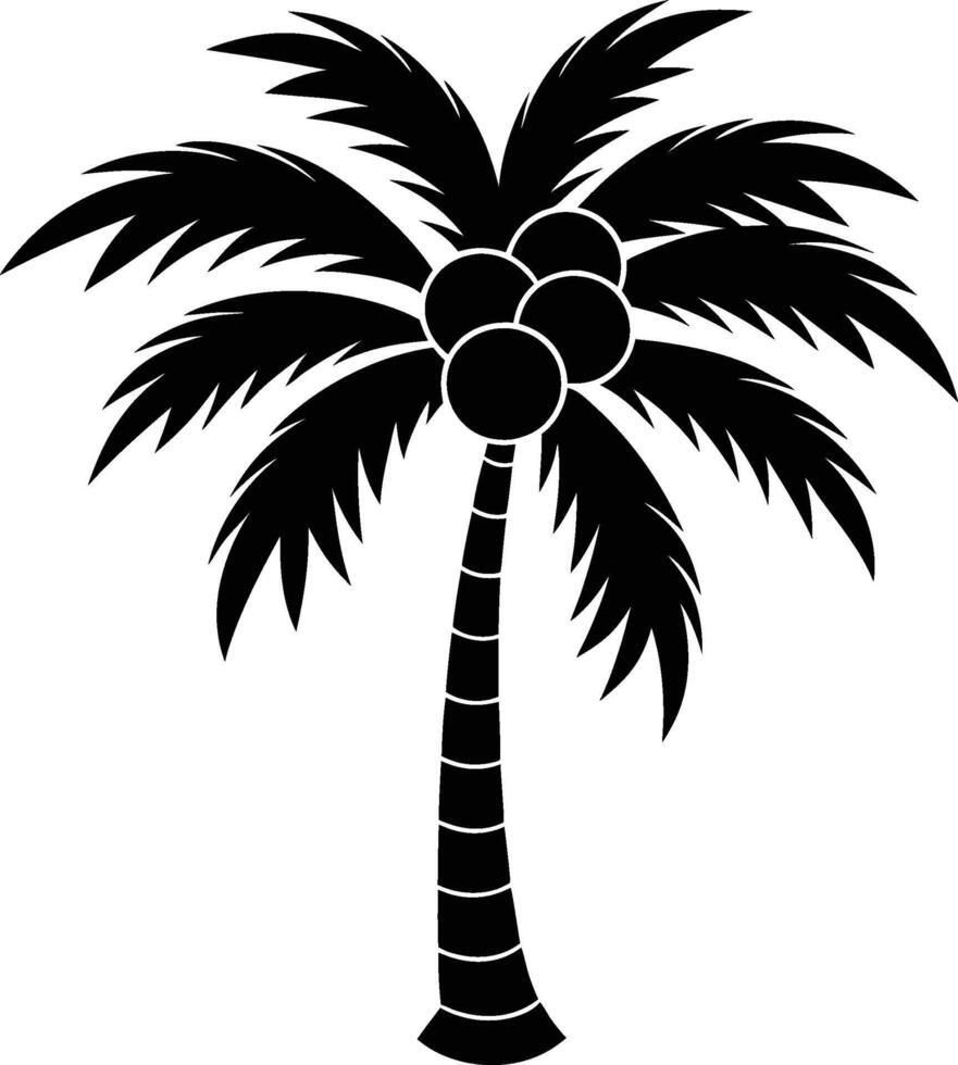 silhouette of coconut tree eps 10 vector