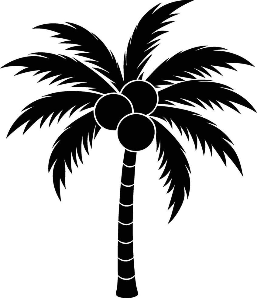 silhouette of coconut tree eps 10 vector