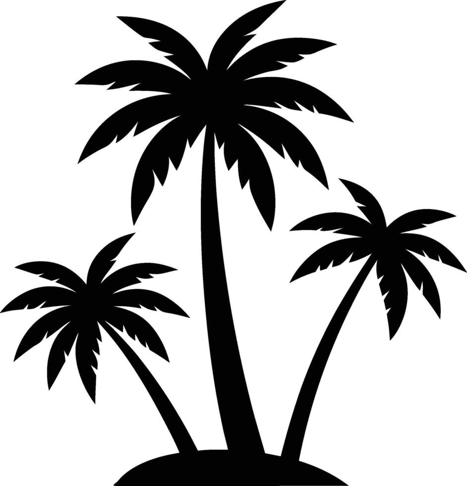 palm or coconut trees illustration set on white background vector