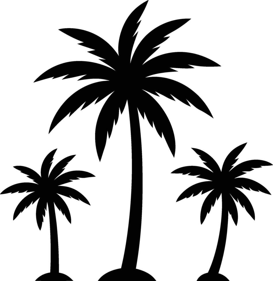 palm or coconut trees illustration set on white background vector