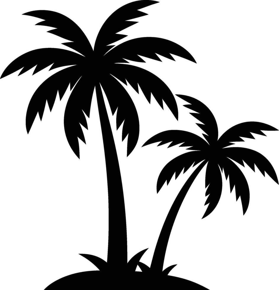 palm or coconut trees illustration set on white background vector