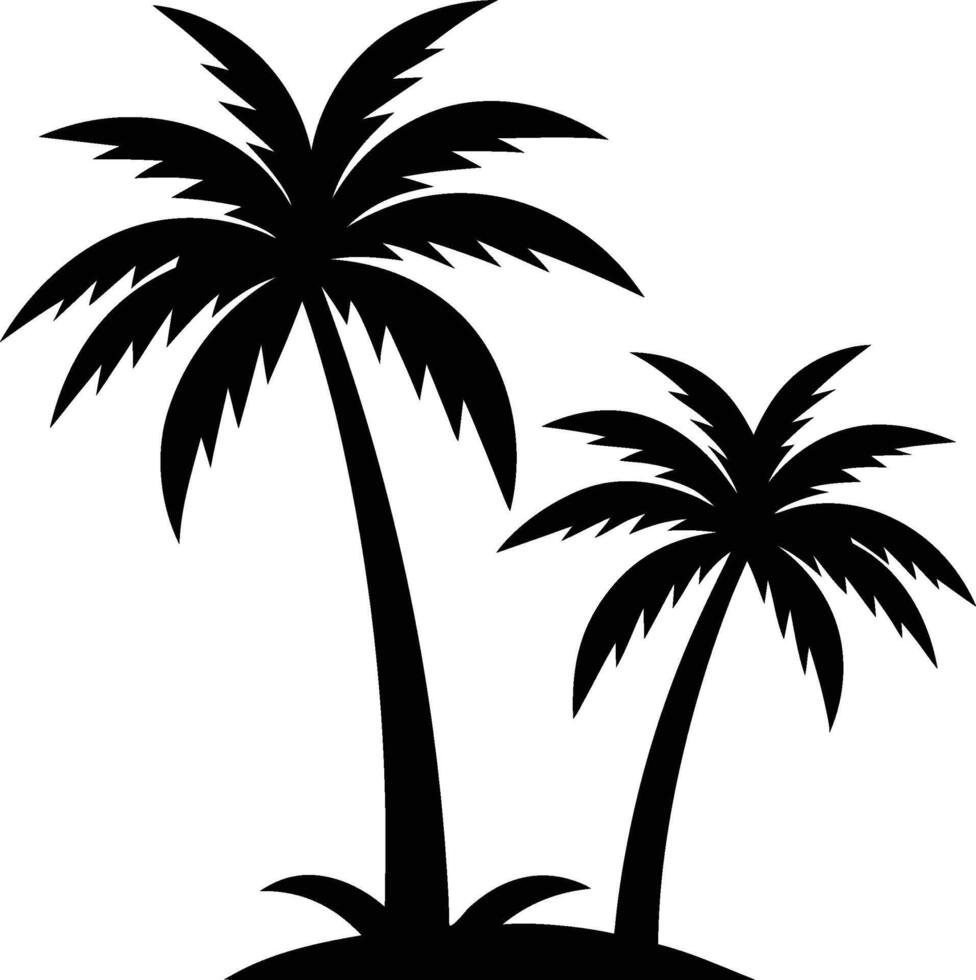 palm or coconut trees illustration set on white background vector