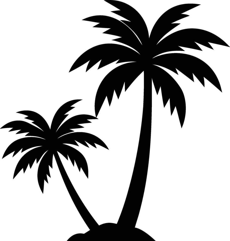 palm or coconut trees illustration set on white background vector