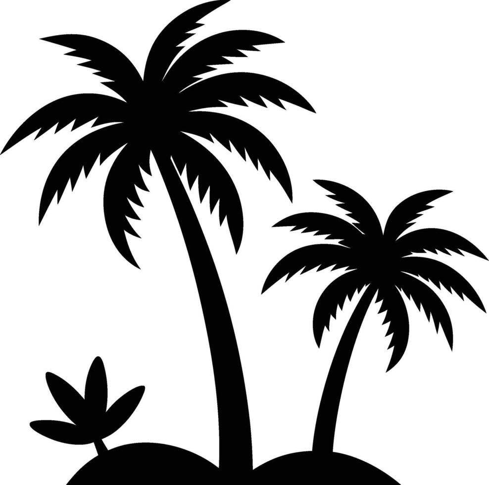 palm or coconut trees illustration set on white background vector