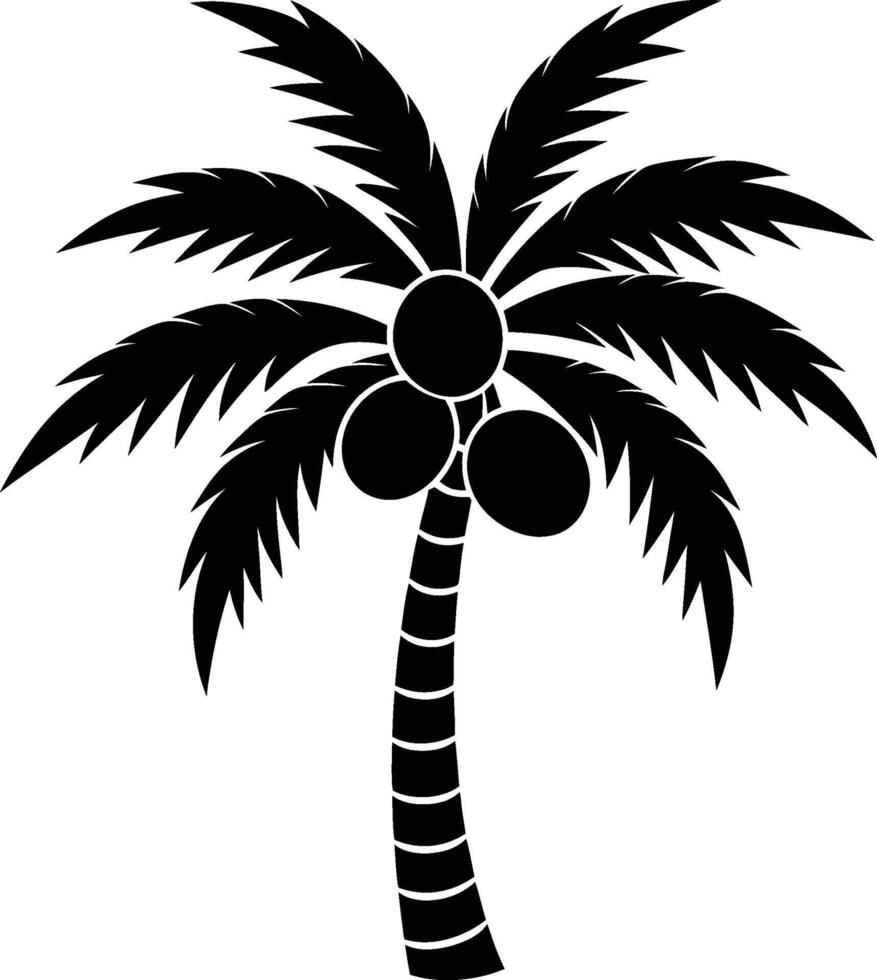 silhouette of coconut tree eps 10 vector
