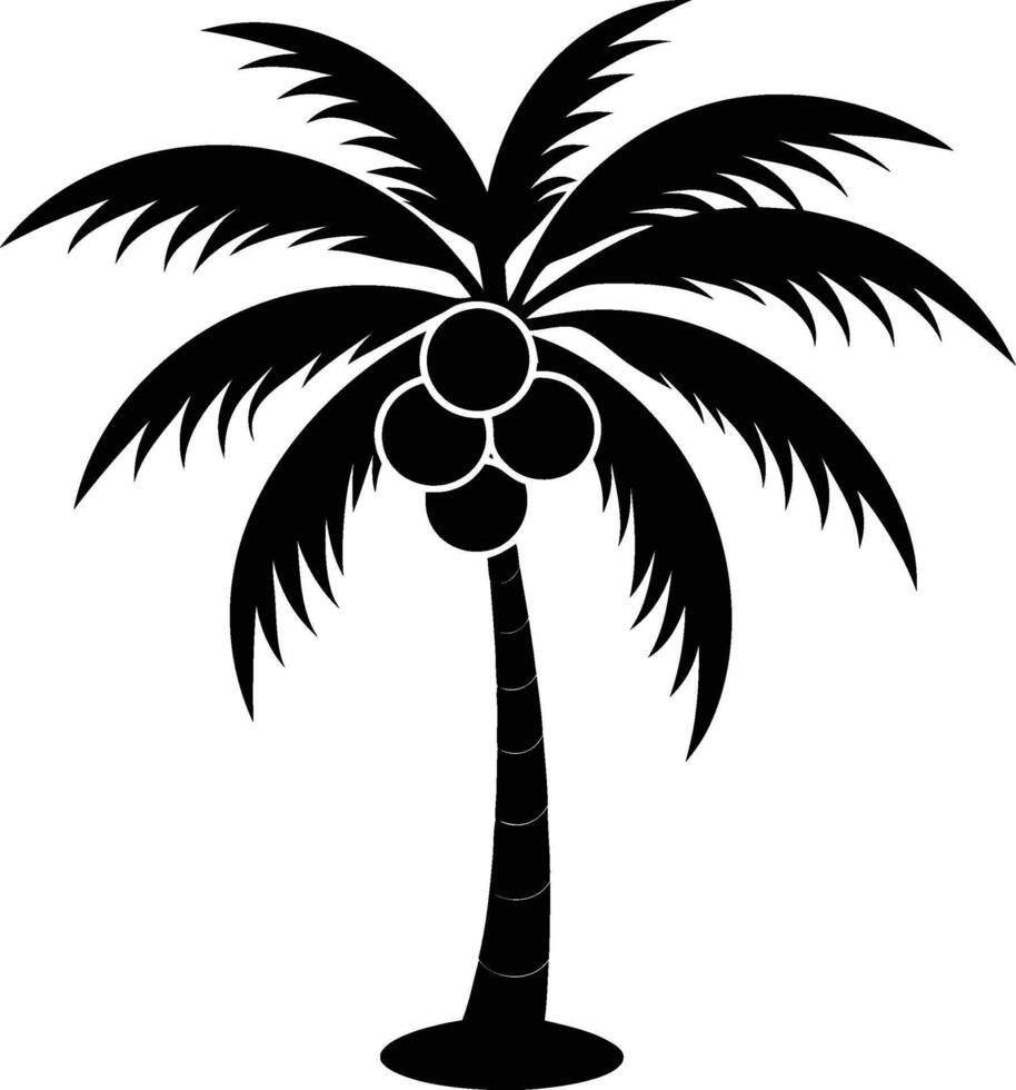 silhouette of coconut tree eps 10 vector