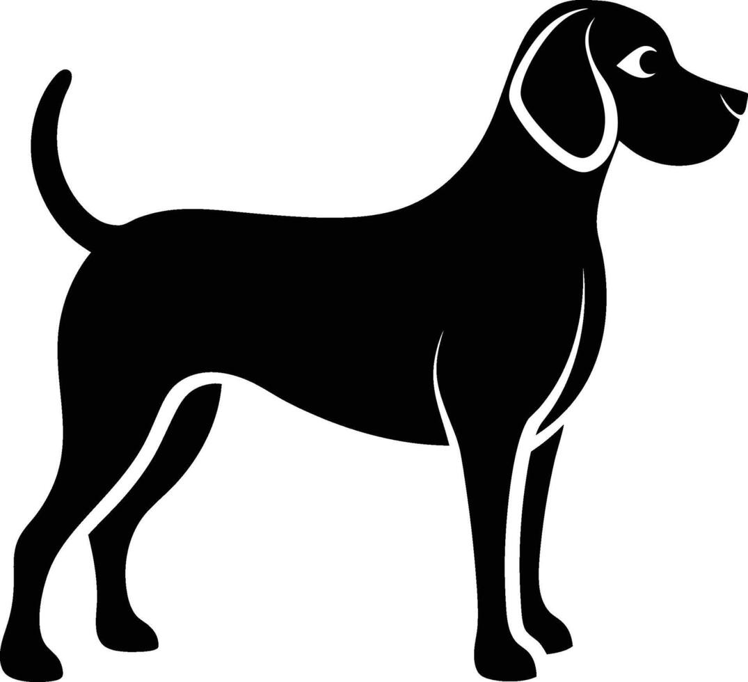 Beagle dog silhouette on a white background vector