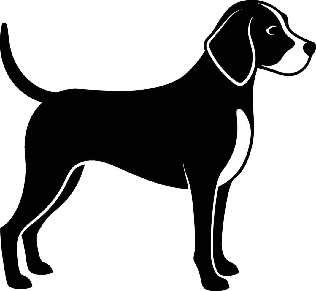 Beagle dog silhouette on a white background vector