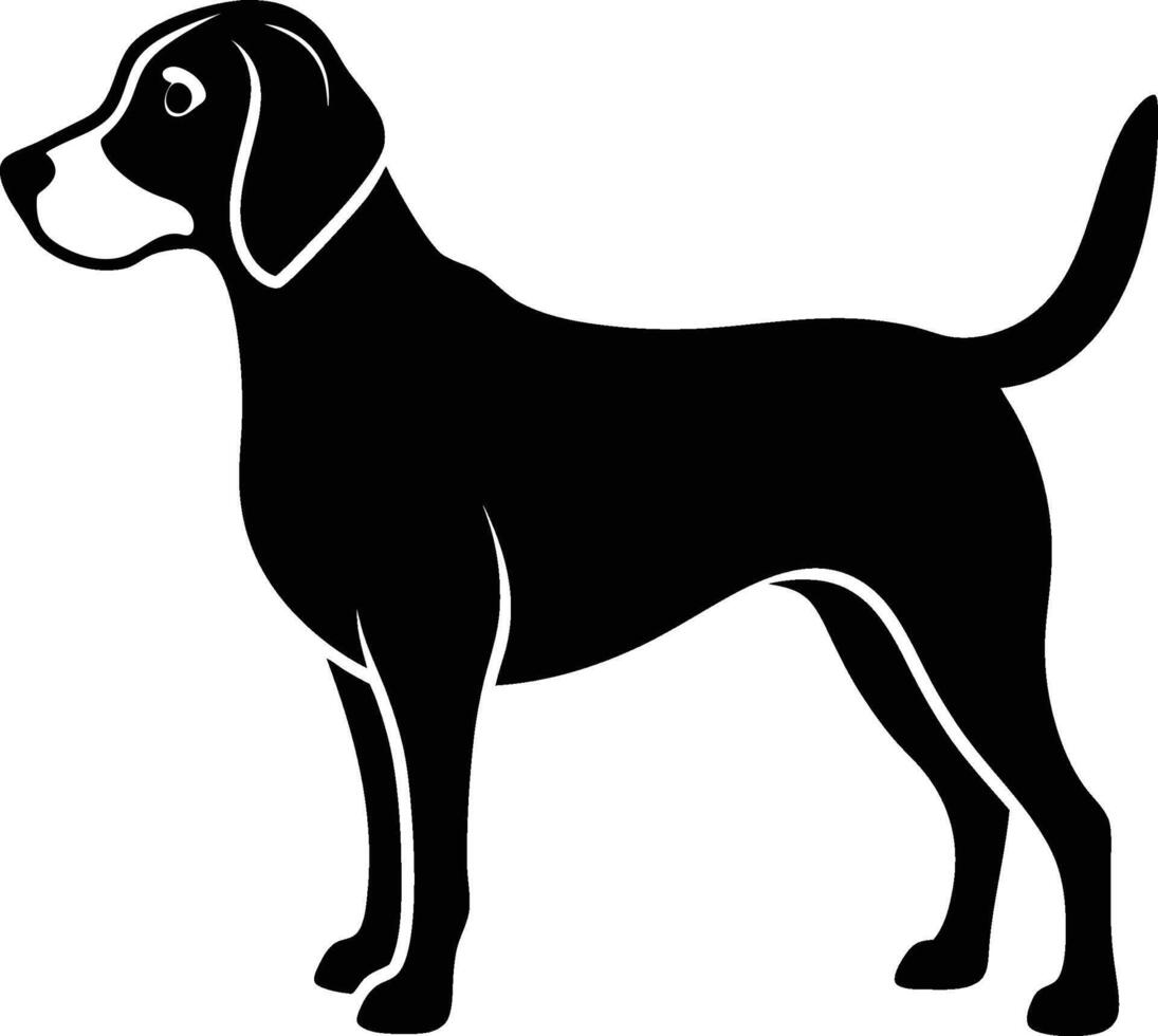 Beagle dog silhouette on a white background vector